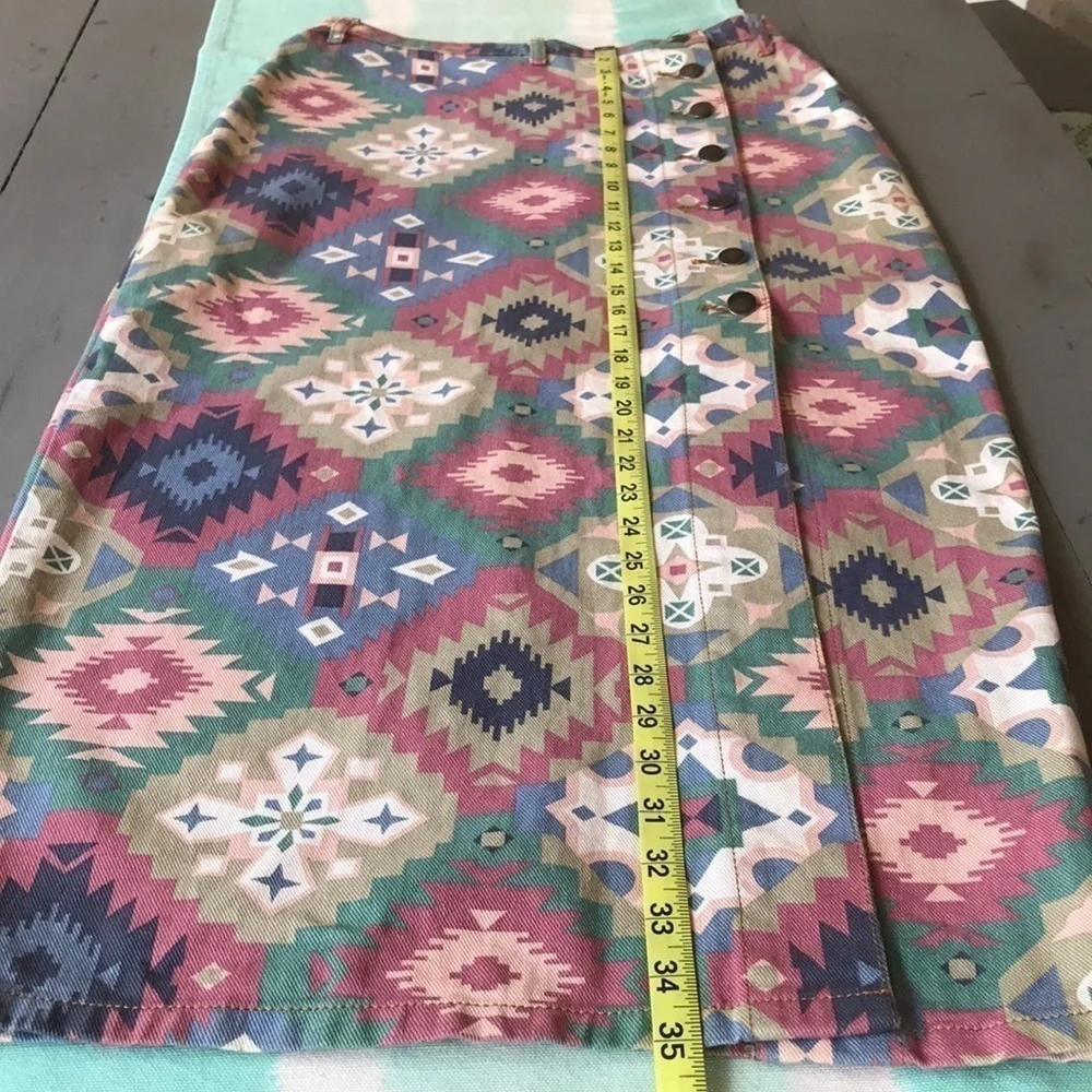 Vintage Niki-Lee California Southwestern Denim Maxi Skirt Size 7 USA - Picture 12 of 12